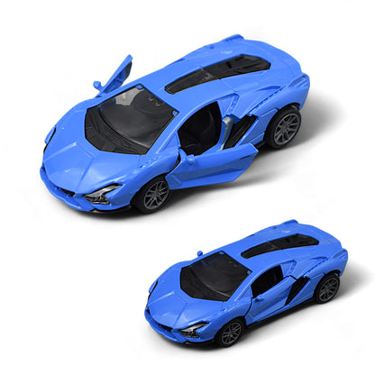 LAMBORGHINI CAR DIE-CAST MODEL TOY 1:36 EXCLUSIVE ALLOY METAL CAR WITH PULL BACK WITH OPENABLE DOORS - Blue