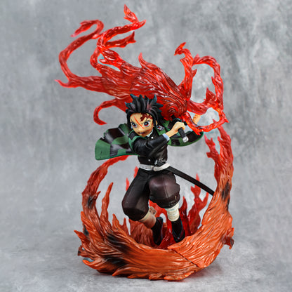 DEMON SLAYER TANJIRO KAMADO FIRE BREATHING ATTACK HINOKAMI KAGURA ACTION FIGURE 22 CM