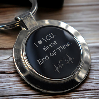 SILVER METAL "I LOVE YOU TILL END OF TIME" LOVE KEYCHAIN | "I LOVE YOU TILL END OF TIME" LOV COUPLE GIFT KEYRING FOR GIRLFRIEND/BOYFRIEND/FRIEND