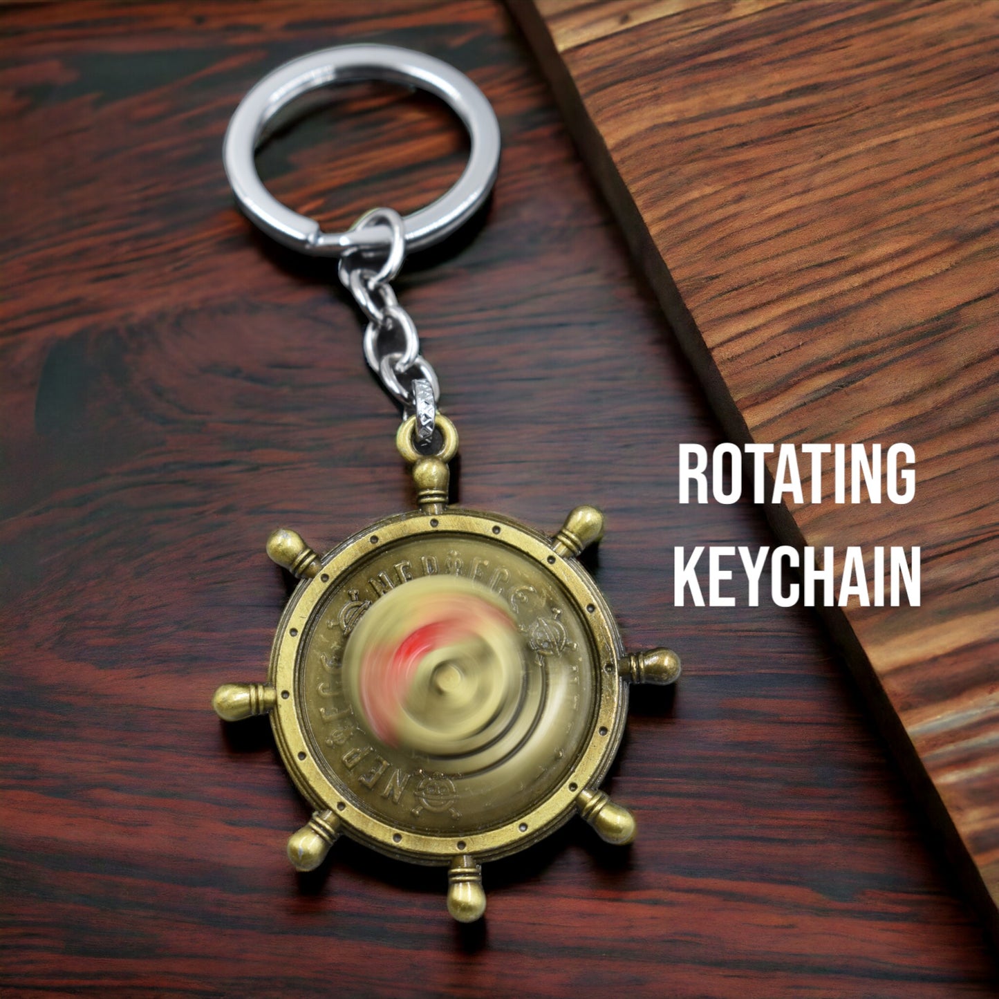 LUFFY PIRATE SKULL METAL ROTATING KEYCHAIN - ONE PIECE