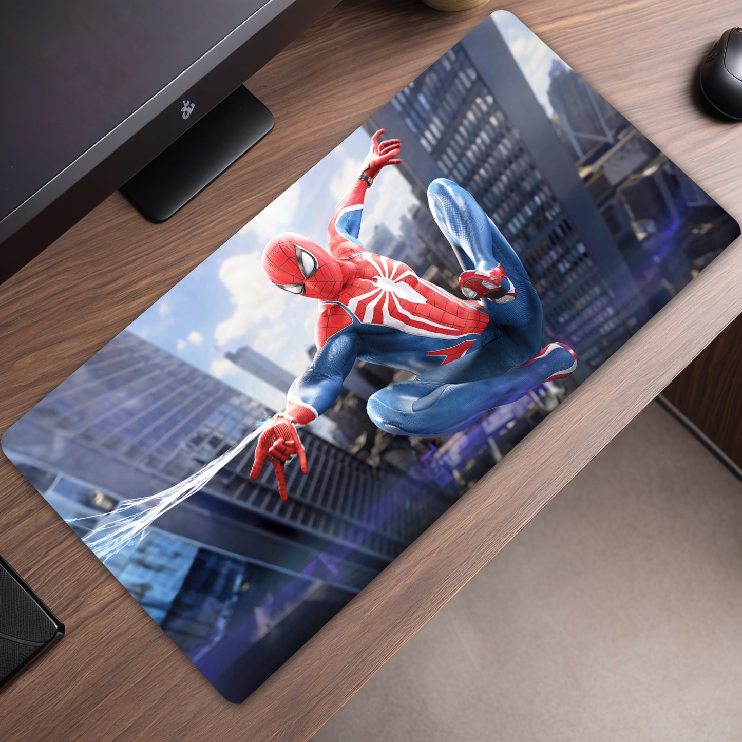 SPIDERMAN MOUSE PAD (23 x 11 INCHES) - GAMING MOUSE PAD | RUBBER BASE DESK MAT