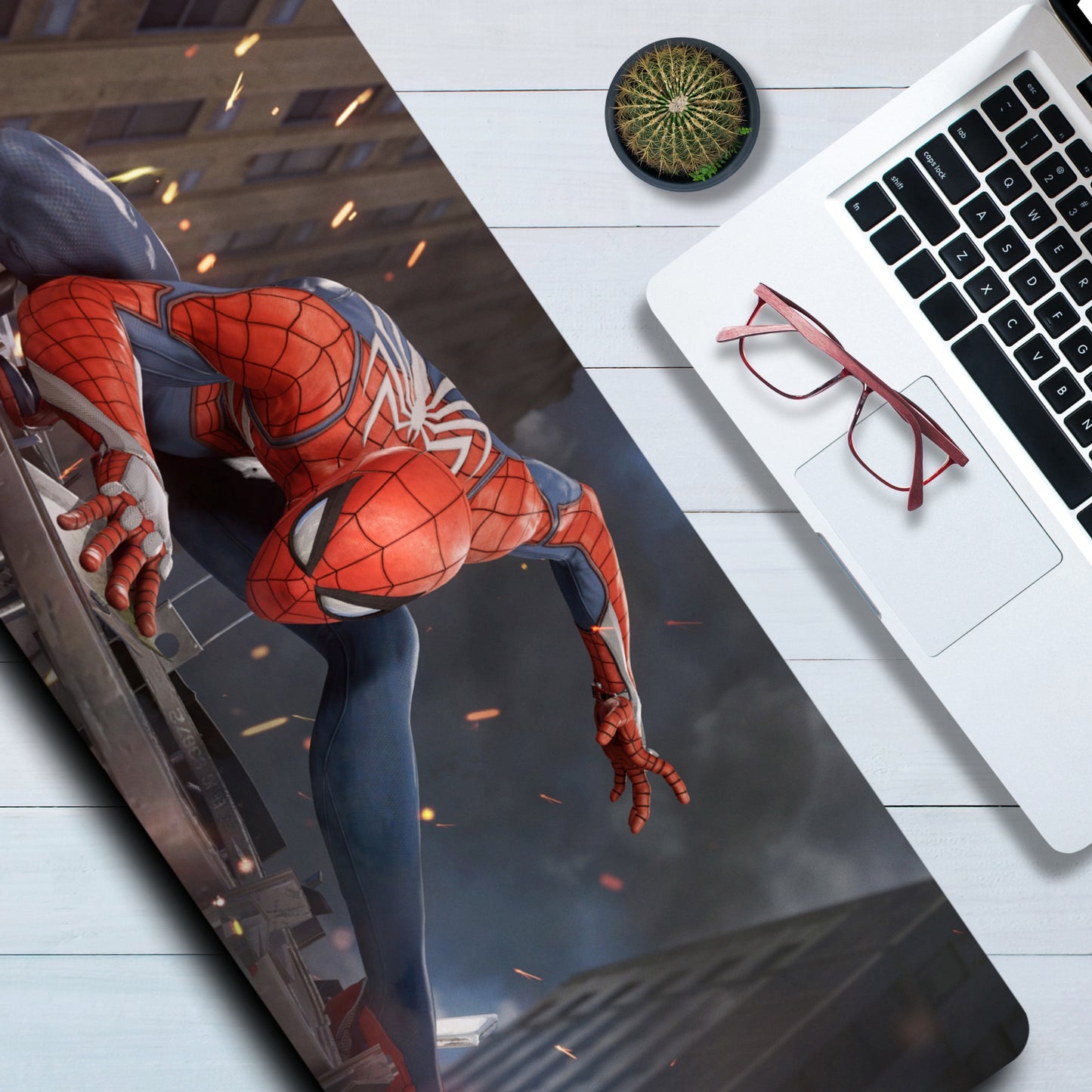 SPIDERMAN MOUSE PAD (31 x 12 INCHES) - GAMING MOUSE PAD | RUBBER BASE DESK MAT