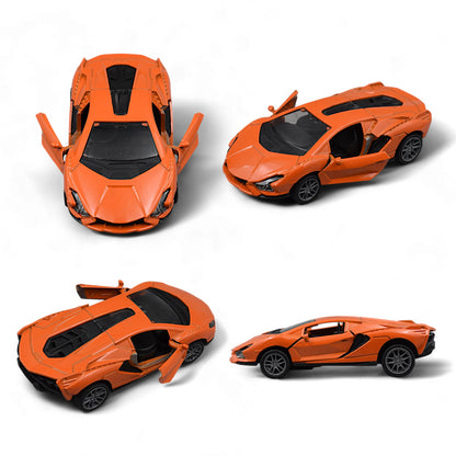 LAMBORGHINI CAR DIE-CAST MODEL TOY 1:36 EXCLUSIVE ALLOY METAL CAR WITH PULL BACK WITH OPENABLE DOORS - ORANGE