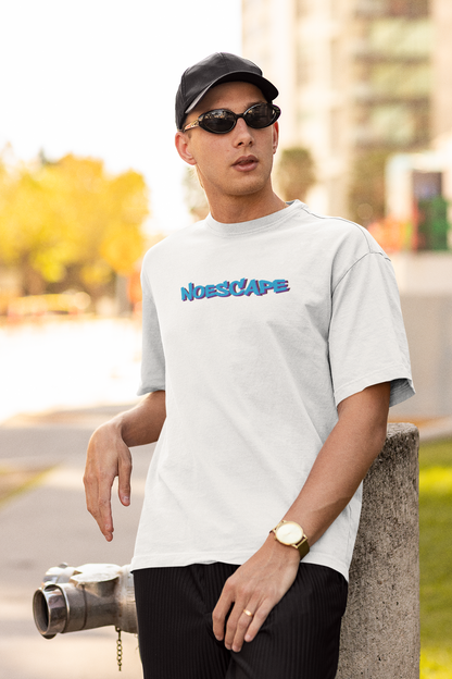 100% COTTON NOESCAPE WHITE CASUAL OVERSIZED T-SHIRT