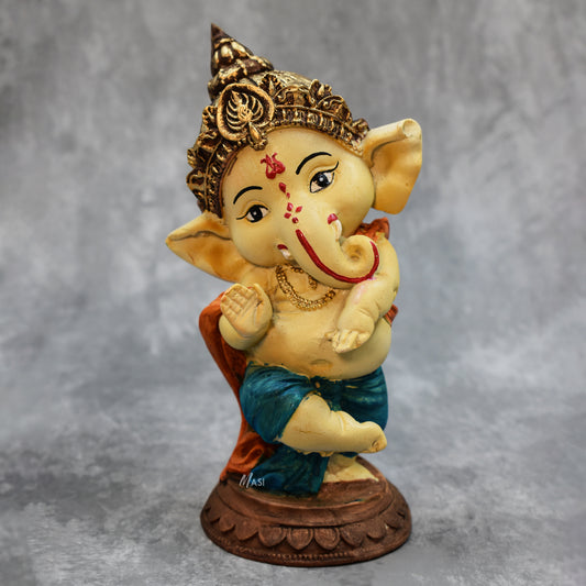 CUTE DANCING GANESH JI DECORATION STATUE MURTI GOD IDOL STATUES FOR HOME, OFFICE & CAR DASHBOARD | GANESH JI MURTI FOR HOME DECORATION