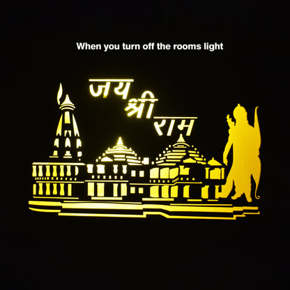 JAI SHREE RAM MANDIR BOARD NEON RAM MANDIR SHOWPIECE