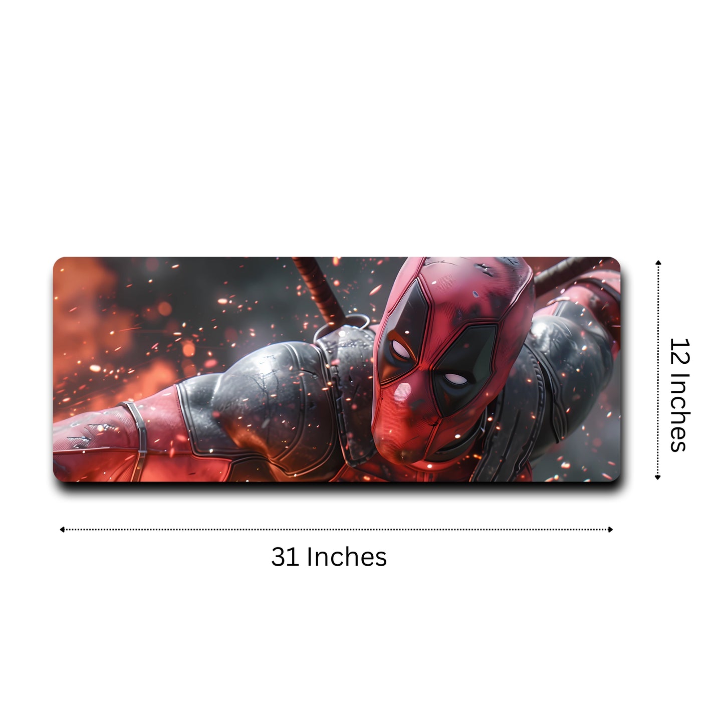 DEADPOOL MOUSE PAD (31 x 12 INCHES) - GAMING MOUSE PAD | RUBBER BASE DESK MAT