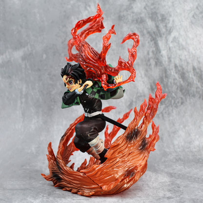 DEMON SLAYER TANJIRO KAMADO FIRE BREATHING ATTACK HINOKAMI KAGURA ACTION FIGURE 22 CM