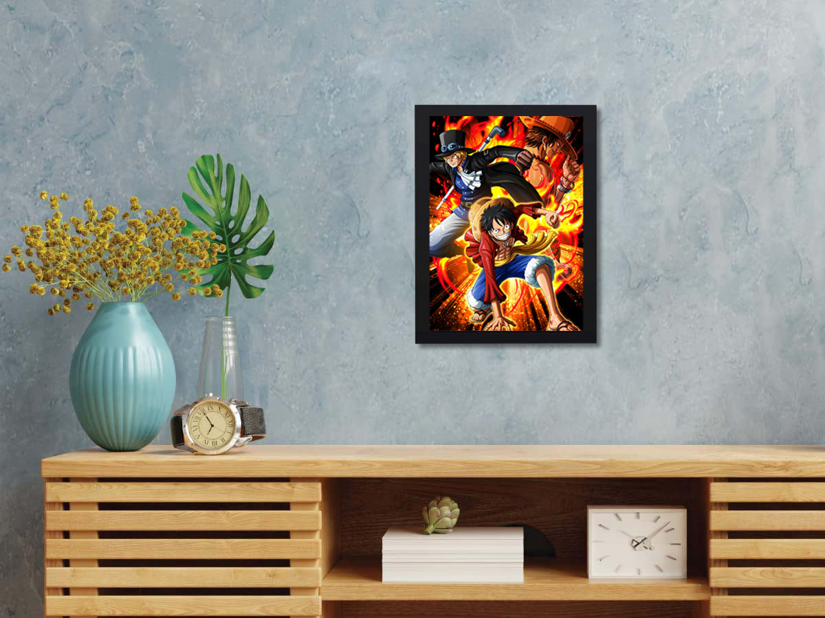 LUFFY AND HIS TWO BROTHERS ACE & SABO PHOTO FRAME (A4 SIZE) - ONE PIECE