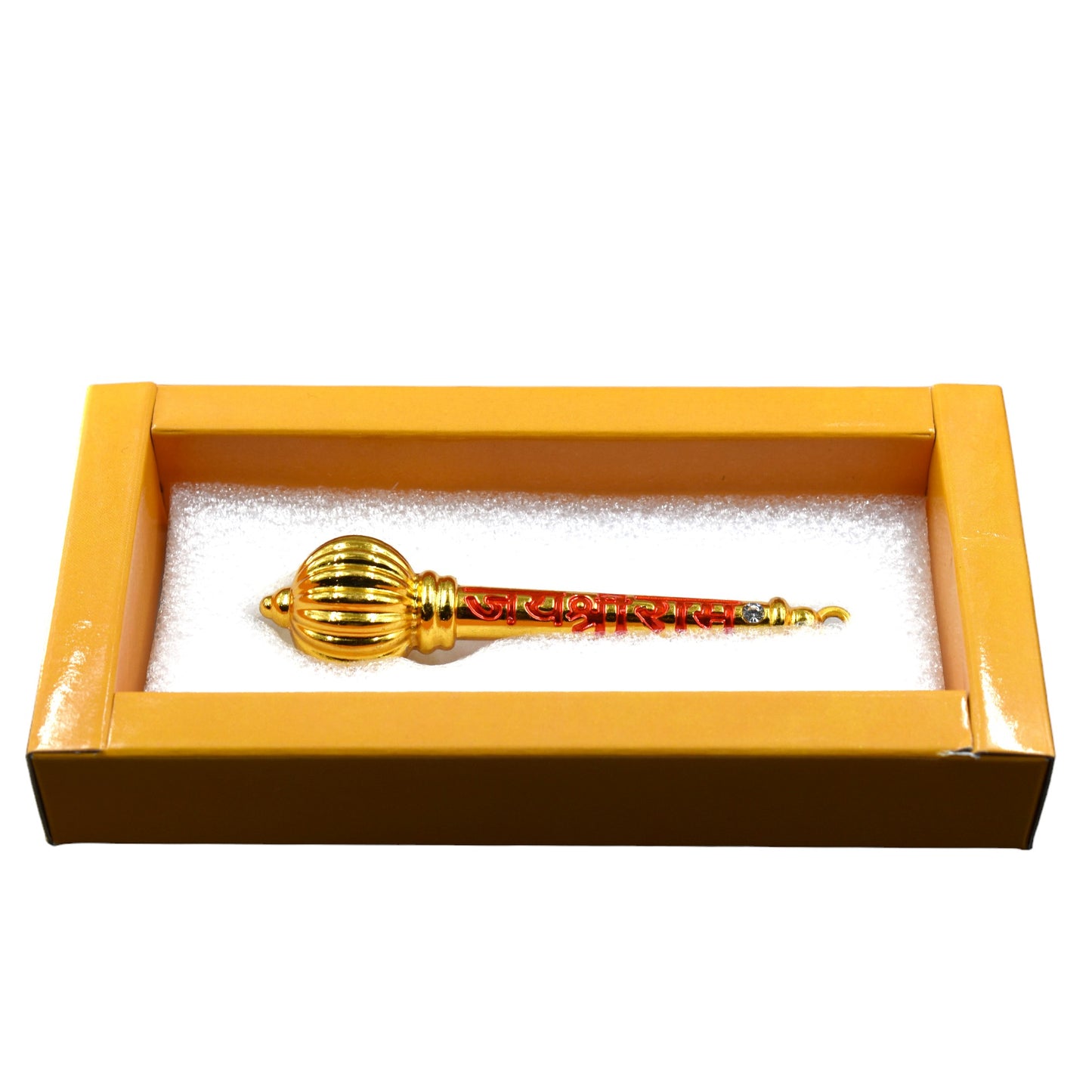 HANUMAN JI GADA "JAI SHRI RAM WRITTEN" 6 INCH PREMIUM METAL HOME DECORATION AND GIFT PURPOSE