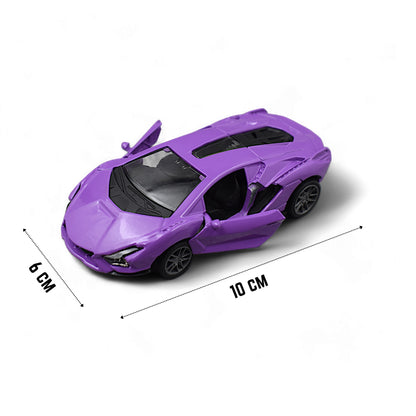 LAMBORGHINI CAR DIE-CAST MODEL TOY 1:36 EXCLUSIVE ALLOY METAL CAR WITH PULL BACK WITH OPENABLE DOORS - PURPLE