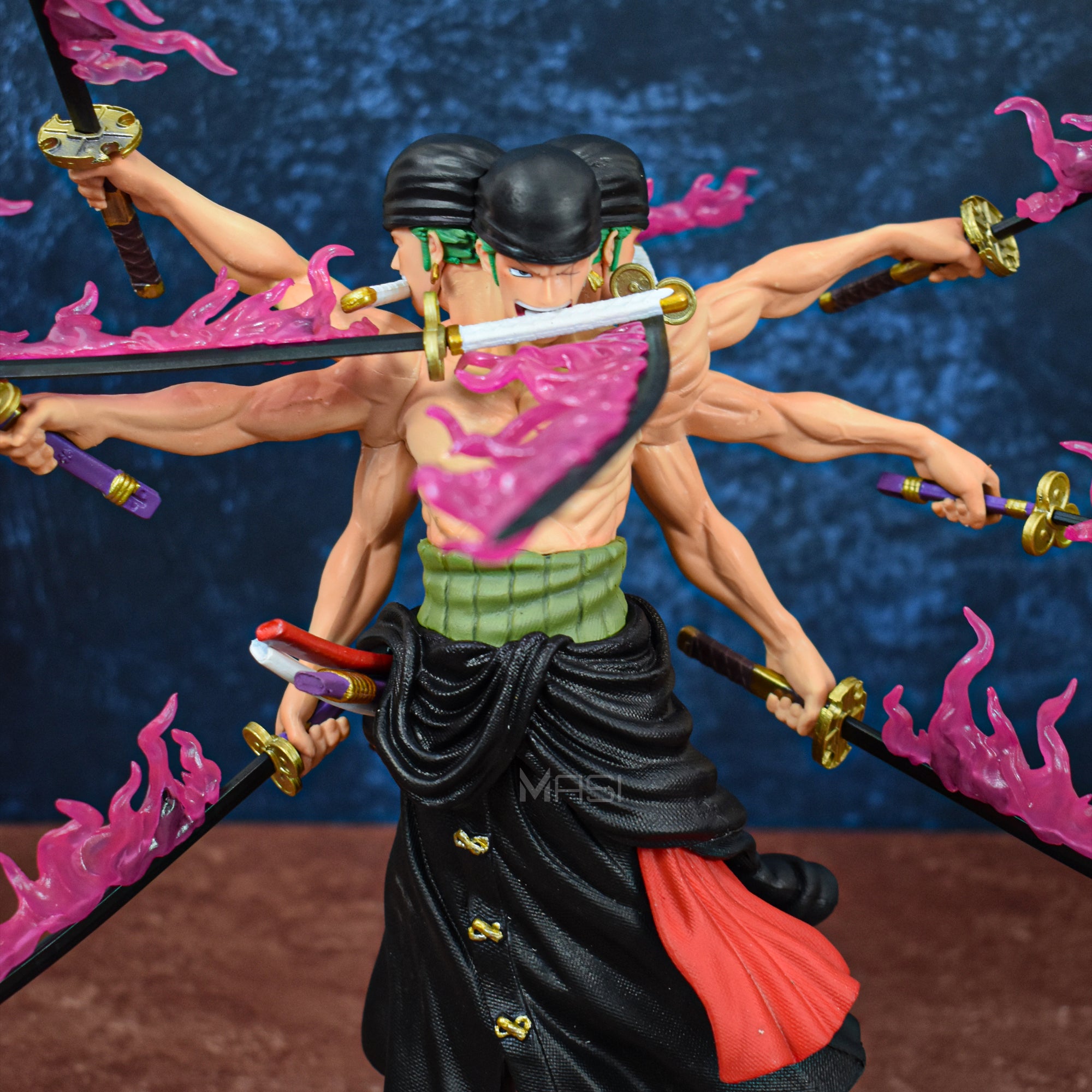 THREE HEADS SIX ARMS RORONOA ZORO SANTORYU KYUTORYU ACTION FIGURE -  ONE PIECE