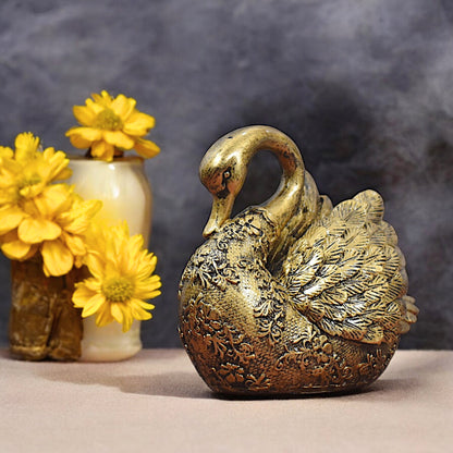 Golden Swan Love Pair – Elegant Home & Office Décor Showpiece