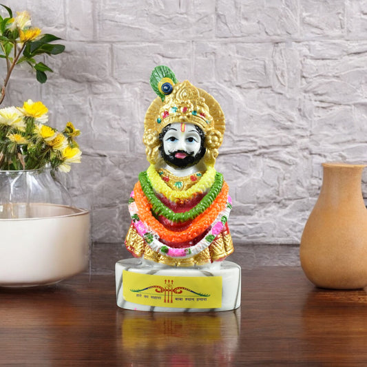 Marble Baba Khatu Shyam Ji Idol Statue (10 Cm)