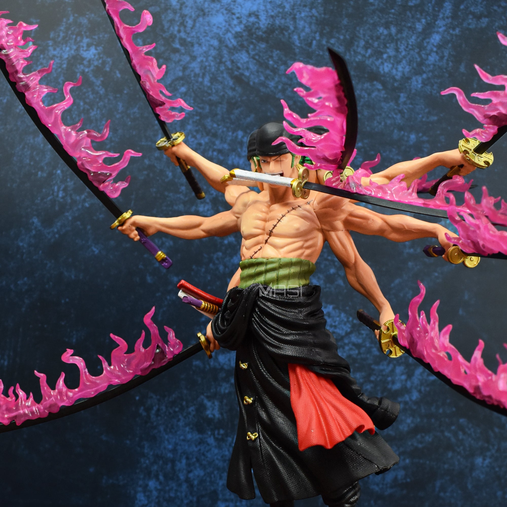 THREE HEADS SIX ARMS RORONOA ZORO SANTORYU KYUTORYU ACTION FIGURE -  ONE PIECE