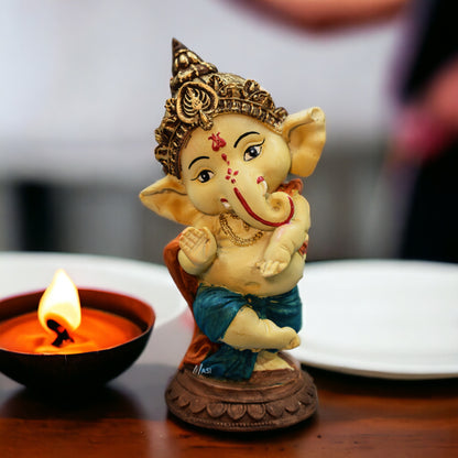 CUTE DANCING GANESH JI DECORATION STATUE MURTI GOD IDOL STATUES FOR HOME, OFFICE & CAR DASHBOARD | GANESH JI MURTI FOR HOME DECORATION