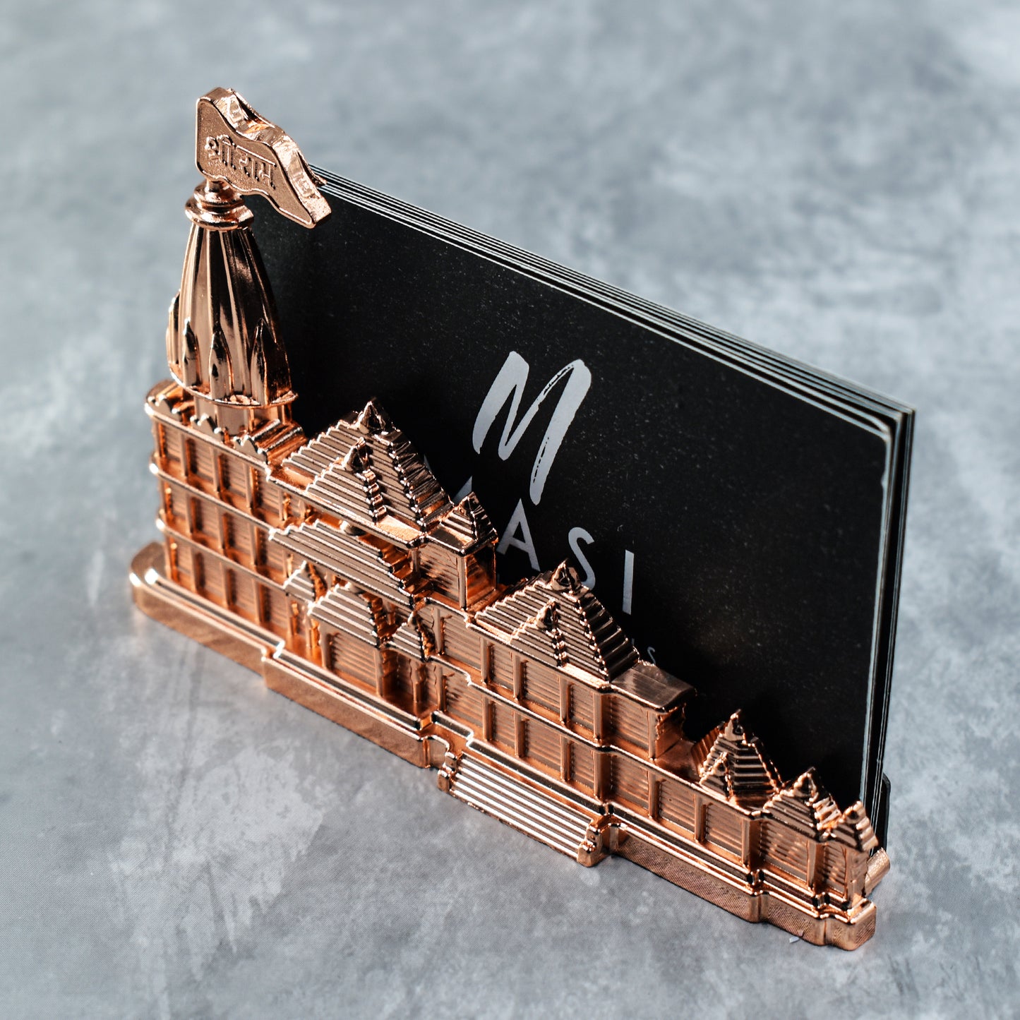 Ayodhya Ram Mandir Replica Card Holder (Heavy Metal)