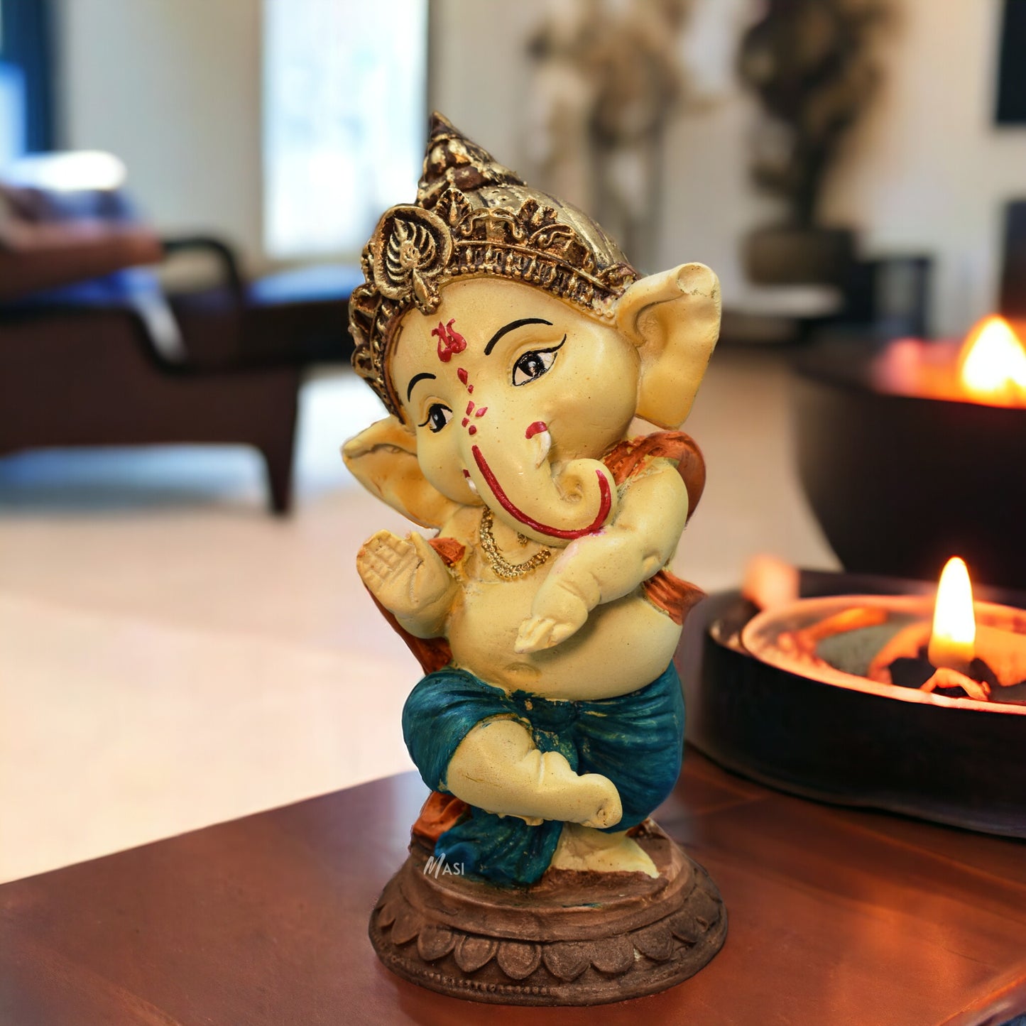 CUTE DANCING GANESH JI DECORATION STATUE MURTI GOD IDOL STATUES FOR HOME, OFFICE & CAR DASHBOARD | GANESH JI MURTI FOR HOME DECORATION