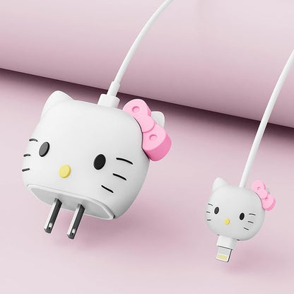 HELLO KITTY CUTE IPHONE CHARGER COVER PROTECTION CASE (SILICONE)