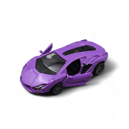 LAMBORGHINI CAR DIE-CAST MODEL TOY 1:36 EXCLUSIVE ALLOY METAL CAR WITH PULL BACK WITH OPENABLE DOORS - PURPLE