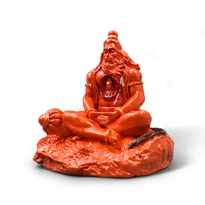 HANUMAN JI PREMIUM DETAILED MURTI/STATUE WITH SRI RAM IN HEART FOR GIFT/CAR DASHBOARD/HOME/OFFICE DECORATION (ORANGE)