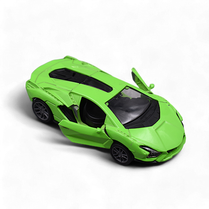 LAMBORGHINI CAR DIE-CAST MODEL TOY 1:36 EXCLUSIVE ALLOY METAL CAR WITH PULL BACK WITH OPENABLE DOORS - Green