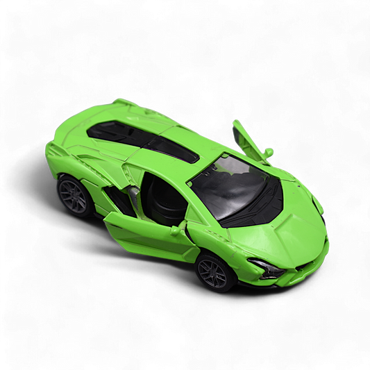 LAMBORGHINI CAR DIE-CAST MODEL TOY 1:36 EXCLUSIVE ALLOY METAL CAR WITH PULL BACK WITH OPENABLE DOORS - Green