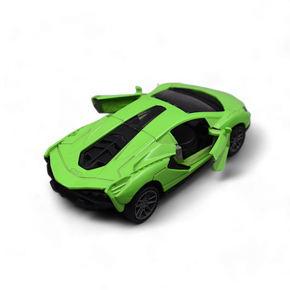 LAMBORGHINI CAR DIE-CAST MODEL TOY 1:36 EXCLUSIVE ALLOY METAL CAR WITH PULL BACK WITH OPENABLE DOORS - Green