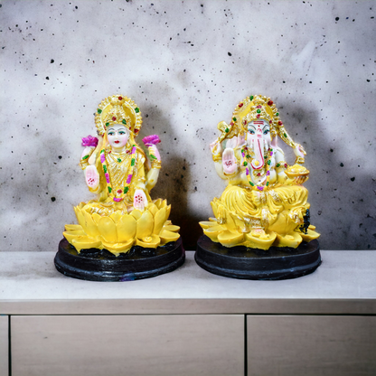 DIVINE LAKSHMI GANESH SITTING FIGURE (20 CM HEIGHT)