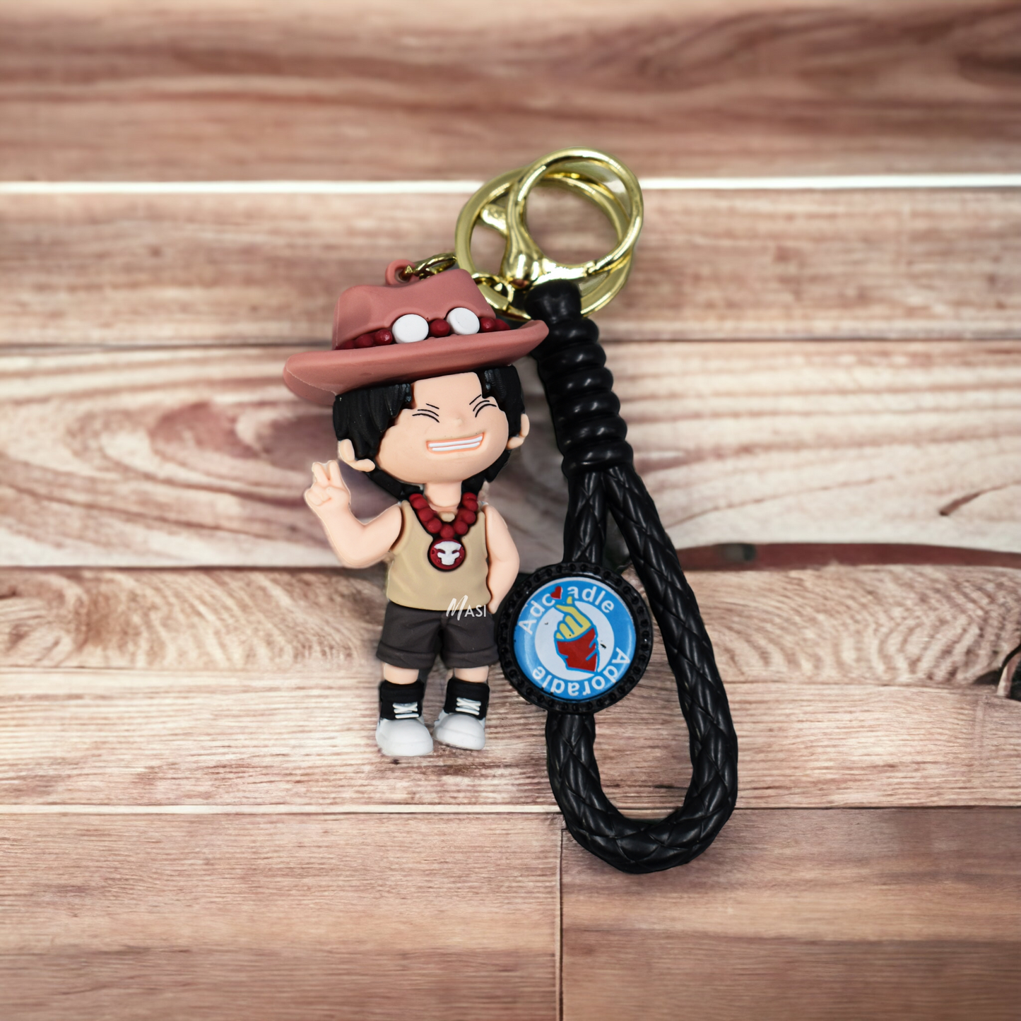 PORTGAS D. ACE SILICON RUBBER KEYCHAIN WITH STRAP - ONE PIECE