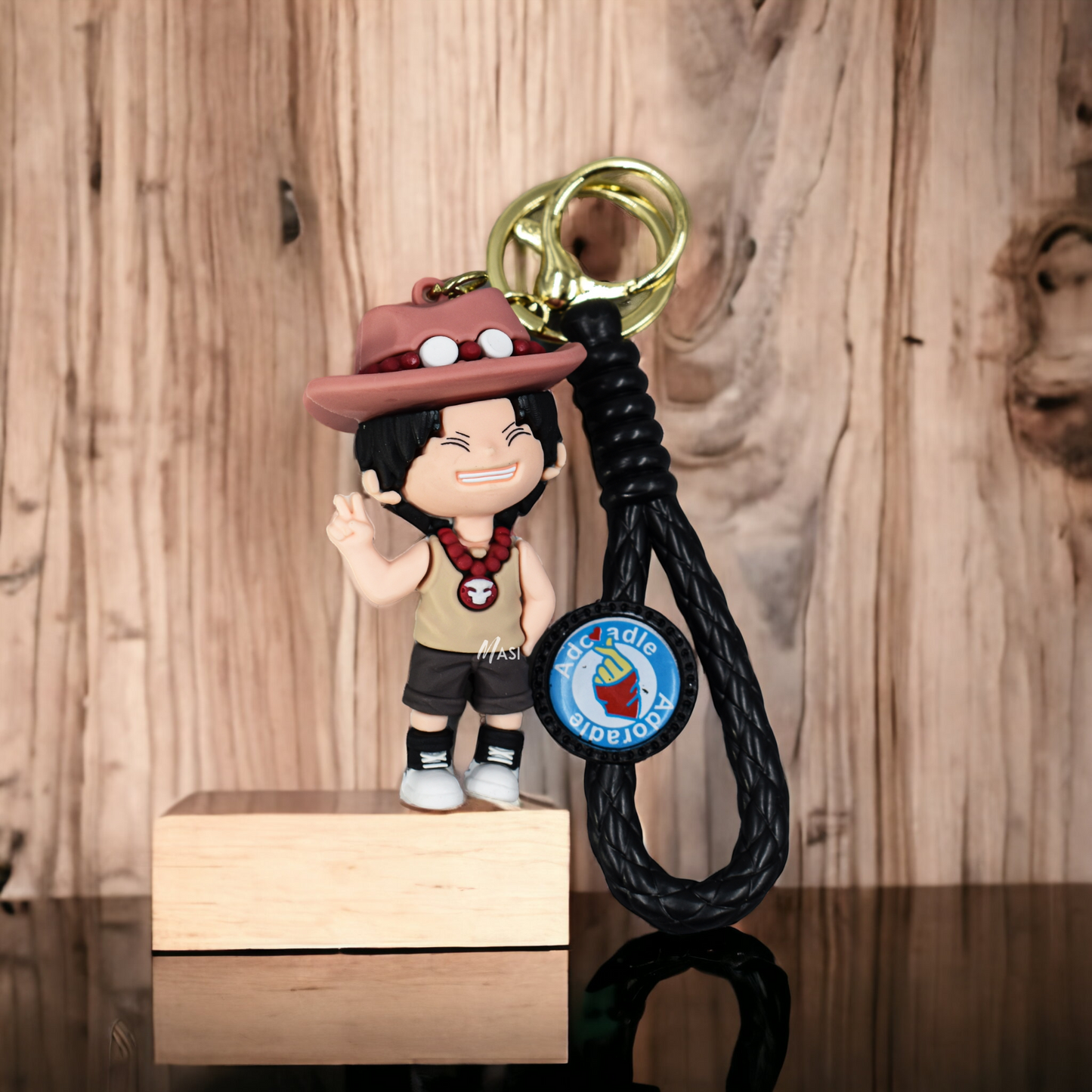 PORTGAS D. ACE SILICON RUBBER KEYCHAIN WITH STRAP - ONE PIECE