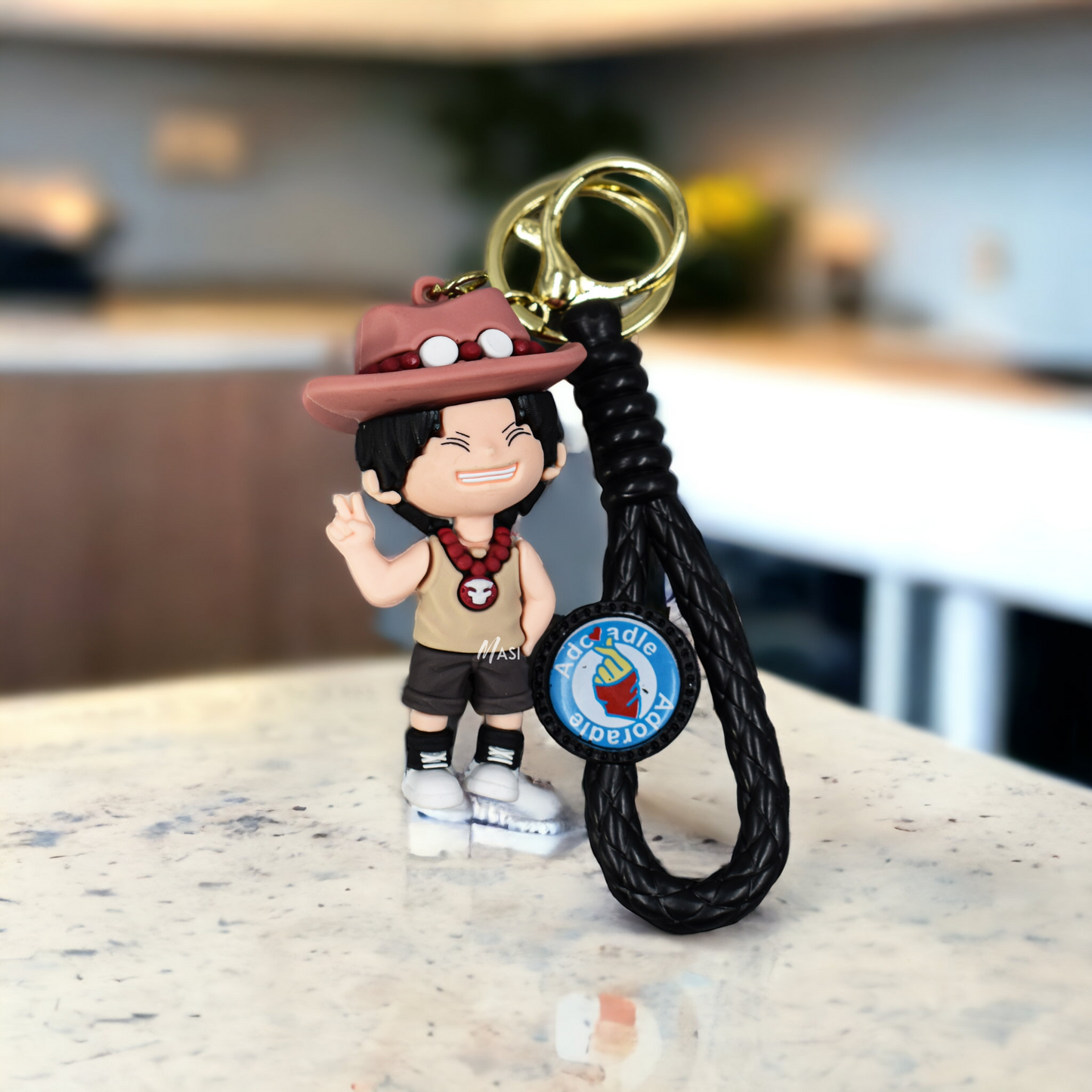 PORTGAS D. ACE SILICON RUBBER KEYCHAIN WITH STRAP - ONE PIECE