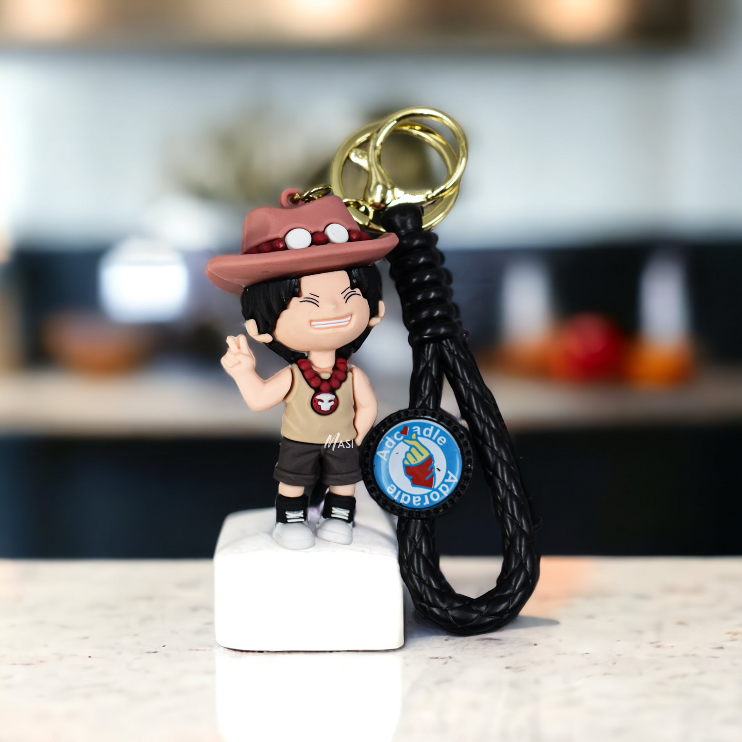 PORTGAS D. ACE SILICON RUBBER KEYCHAIN WITH STRAP - ONE PIECE