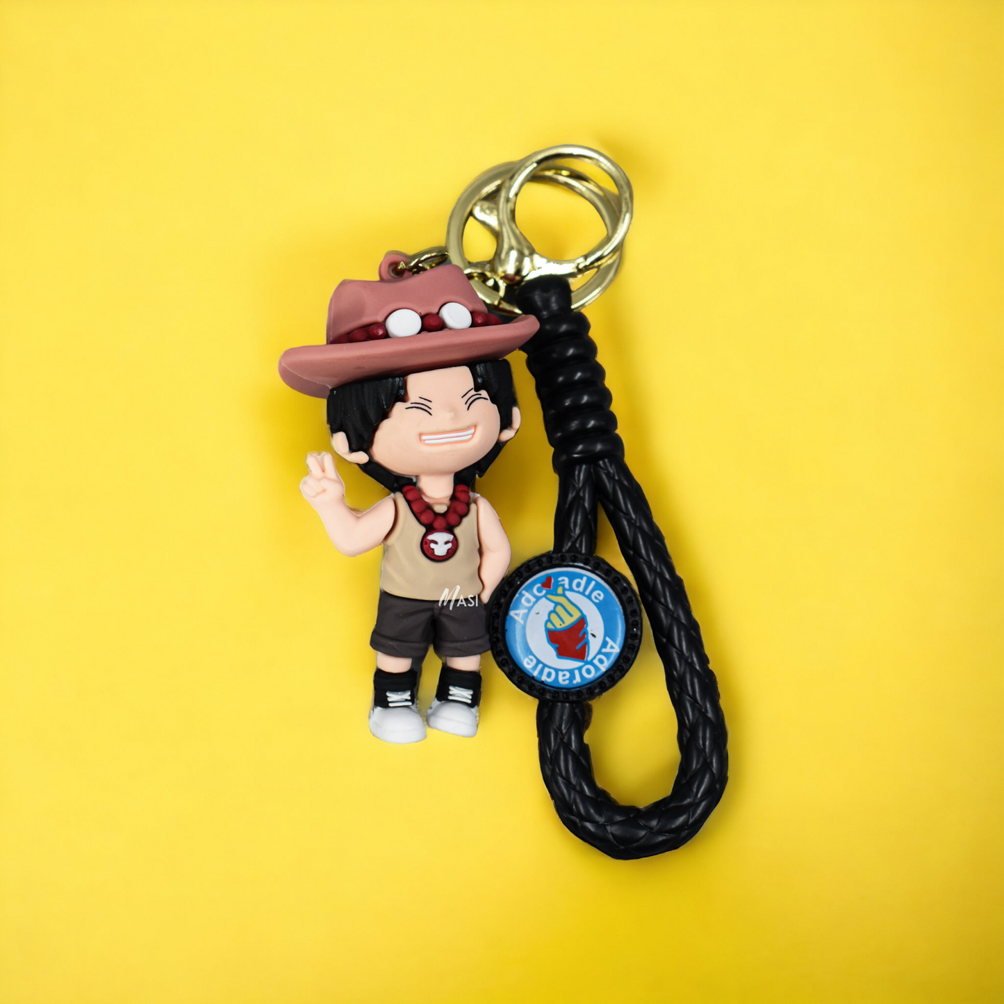 PORTGAS D. ACE SILICON RUBBER KEYCHAIN WITH STRAP - ONE PIECE