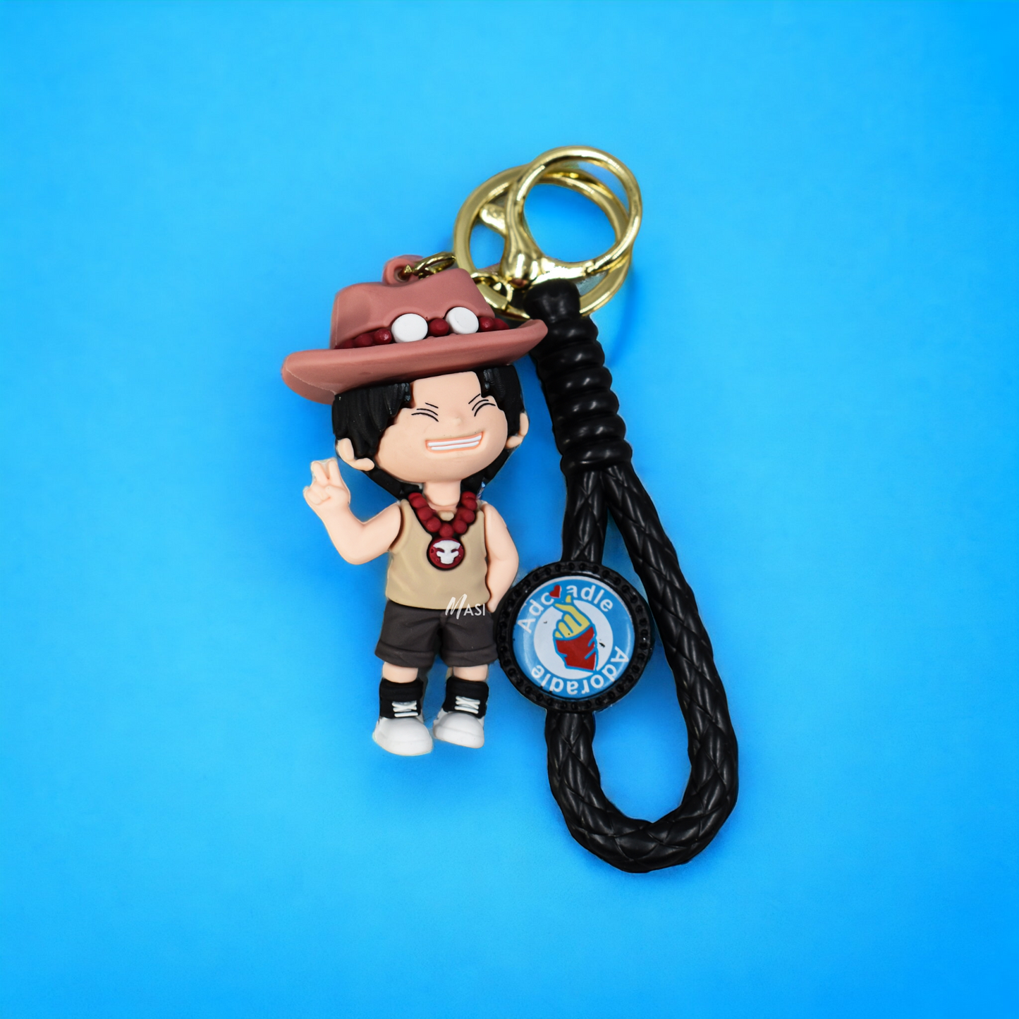 PORTGAS D. ACE SILICON RUBBER KEYCHAIN WITH STRAP - ONE PIECE