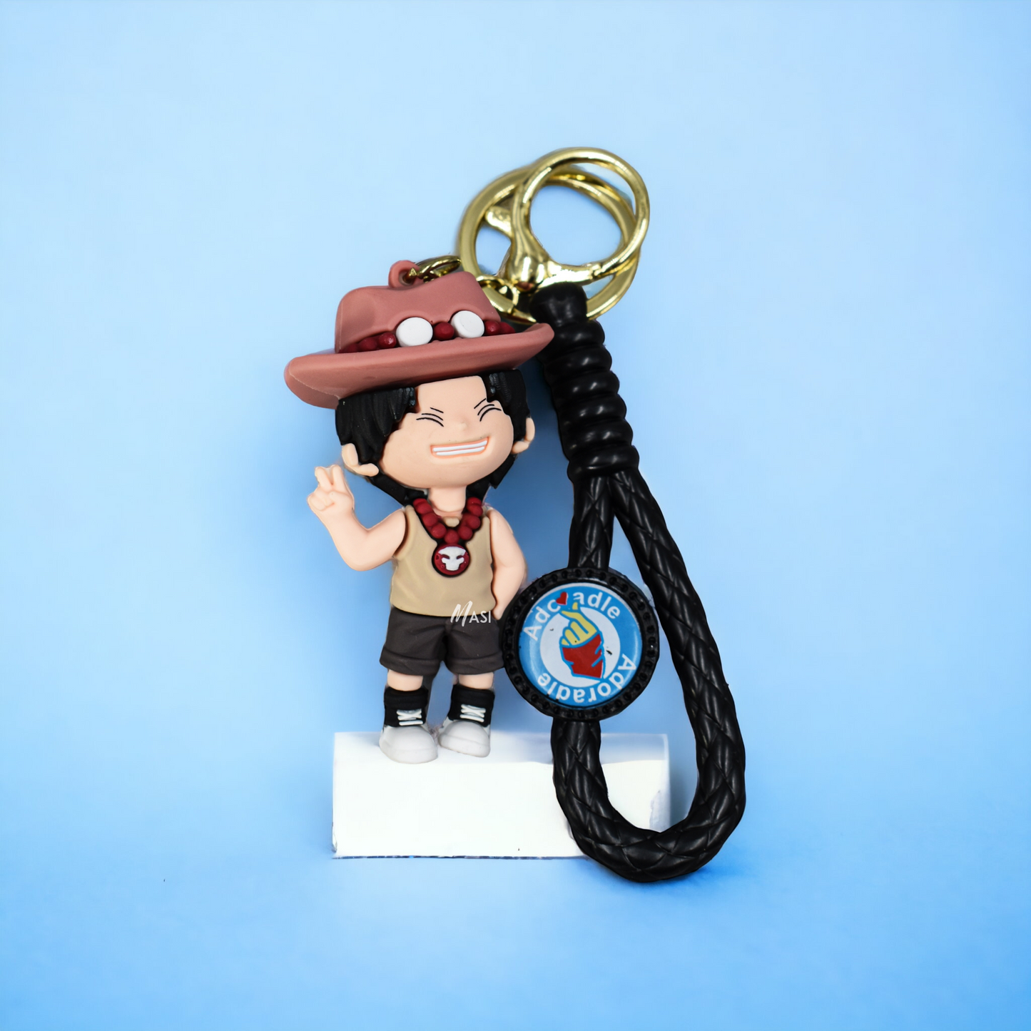 PORTGAS D. ACE SILICON RUBBER KEYCHAIN WITH STRAP - ONE PIECE