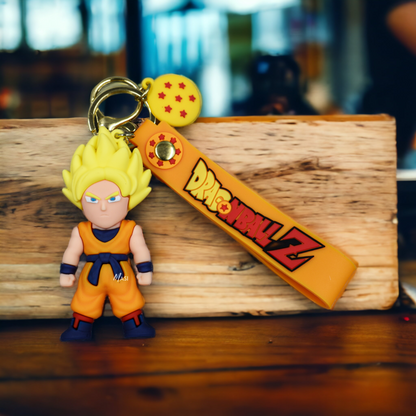 GOKU SSJ2 SILICON RUBBER KEYCHAIN WITH STRAP - DRAGON BALL Z