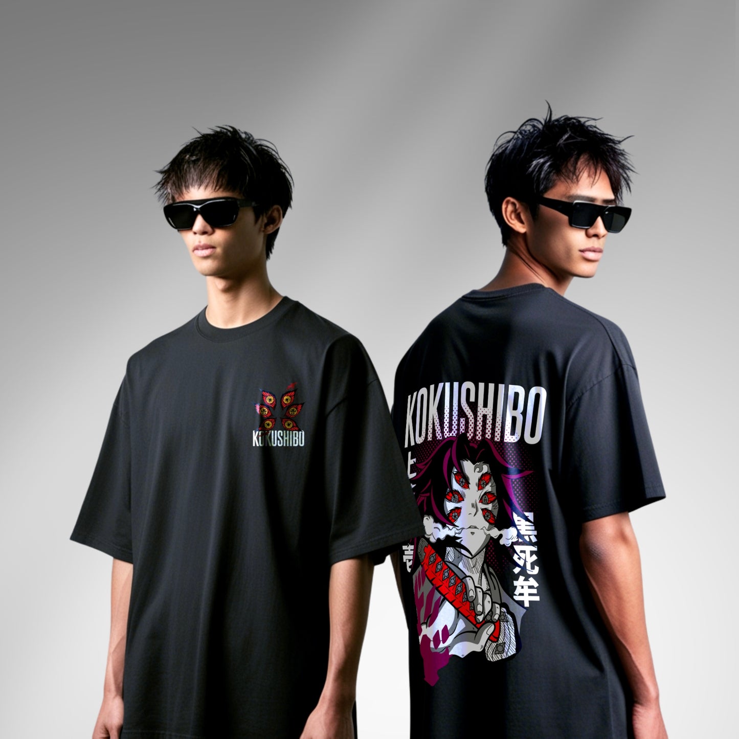 KOKUSHIBO SPECIAL EDITION BLACK OVERSIZED FIT T-SHIRT - DEMON SLAYER (100% COTTON)